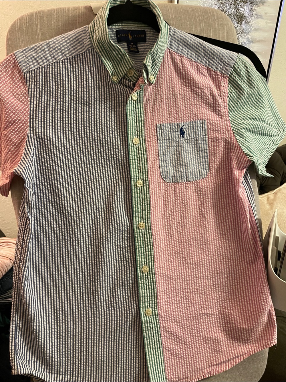 Polo by Ralph Lauren Multi-Color Seersucker Button-Down Shirt